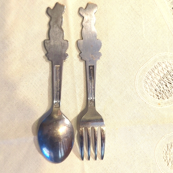 Vintage Walt Disney Pluto Spoon Fork Cutlery Set , stainless by Bonny , Japan - Picture 2 of 3